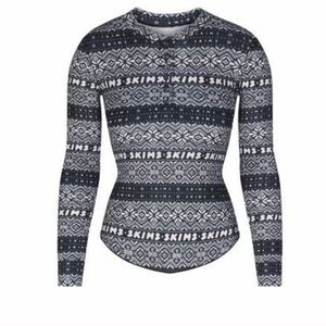 SKIMS logo soft long sleeve pointelle Henley size L